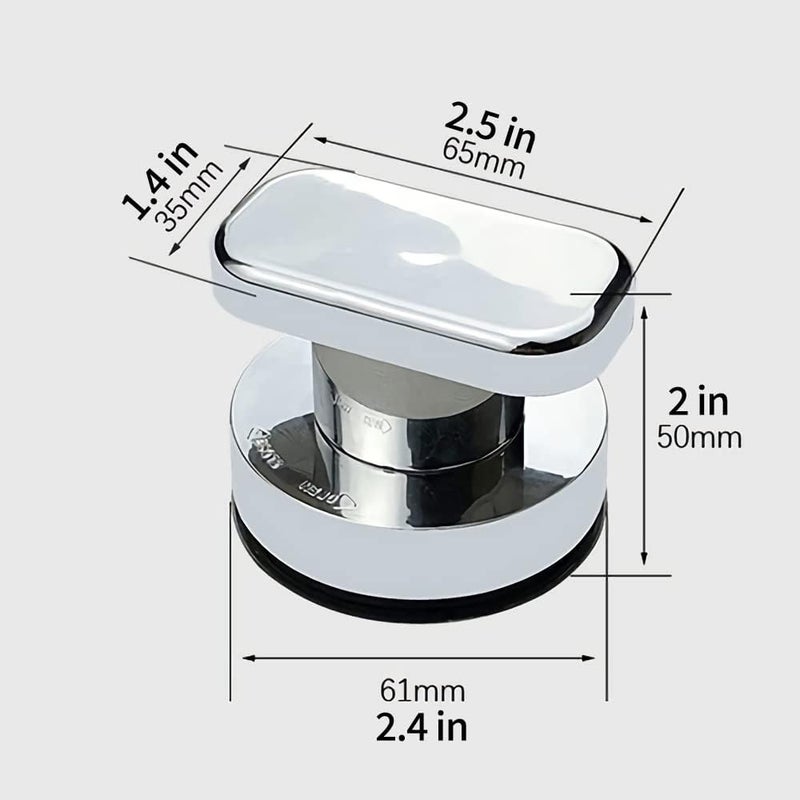 Renyqatt Small Handle for Glass Door and Window, Suction Cup Handles for Sliding Doors, Non-Marking Drawer Grab Bars Cabinet Pulls, Bathroom and Toilet Lid Handle (Silver) - Image 2